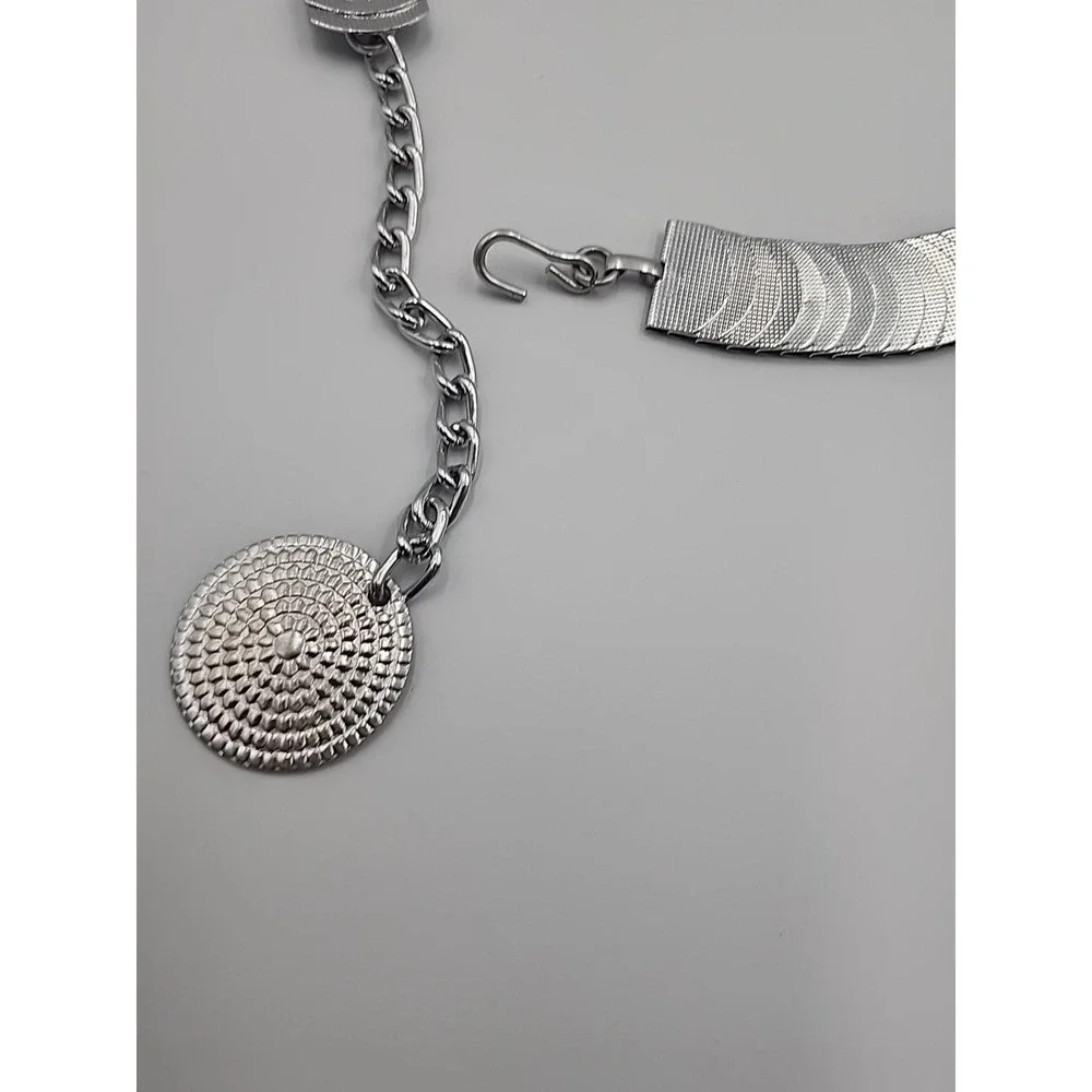 Vintage 1980's Silver‎ Metal Belt Adjustable 30-36
